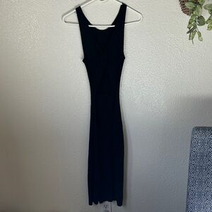 Chic Black Midi Dress small stretch knit